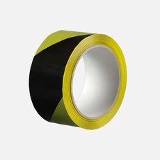 Den Braven - Lepiaca páska výstražná, 50 mm x 66 m, čierno-žltá, ľavá