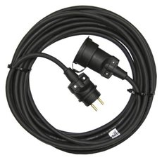 Vonkajší predlžovací kábel 10 m / 1 zásuvka / čierny / guma / 250 V / 1,5 mm2