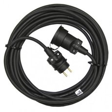 Vonkajší predlžovací kábel 20 m / 1 zásuvka / čierny / guma / 250 V / 1,5 mm2