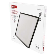 LED prisadené svietidlo FLORI štvorcový, čierné, 22W, neutrálna biela