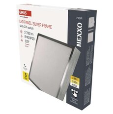 LED prisadené svietidlo, štvorec, strieborné, 28,5W, CCT