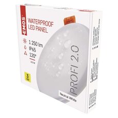 LED panel 155mm, kruhový vstavaný biely, 13,5W neutr. b., IP65