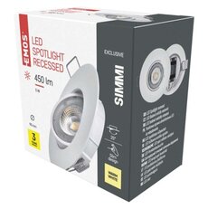 LED bodové svietidlo Exclusive biele, kruh 5W teplá biela