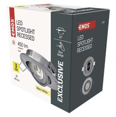 LED bodové svietidlo Exclusive strieborné, kruh 5W teplá b.