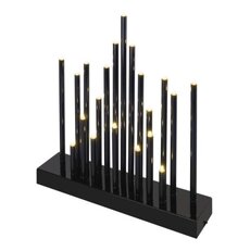 LED svietnik čierny, 27,5 cm, 3x AA, vnútorný, teplá biela, časovač