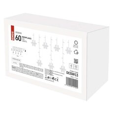 LED vianočný záves – vločky, 135x50 cm, vnútorná, studená biela