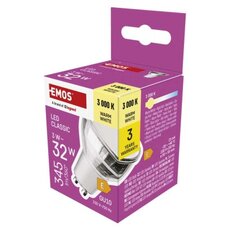 LED žiarovka Classic MR16 strieborná/ GU10 / 3 W (32 W) / 345 lm / Teplá biela