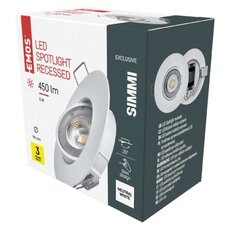 LED bodové svietidlo Exclusive biele, kruh 5W neutrálna b.