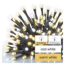 Standard LED spojovacia vianočná reťaz blikajúca, 10 m, vonkajšia, teplá/studená biela