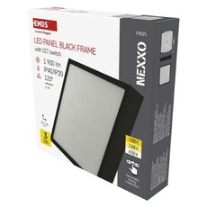 LED prisadené svietidlo, štvorec, čierne, 21W, CCT