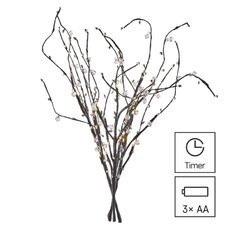LED vetvička s perlami, 60 cm, 3x AA, vnútorná, teplá biela, časovač
