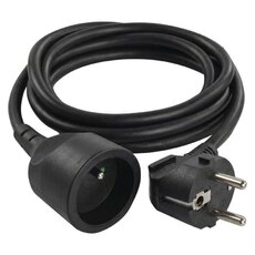 Predlžovací kábel 1,5 m / 1 zásuvka / čierny / PVC / 1 mm2