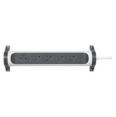 Legrand predlžovací kábel 3 m / 5 zásuviek / s vypínačom / biely-čierny / PVC / 1,5 mm2