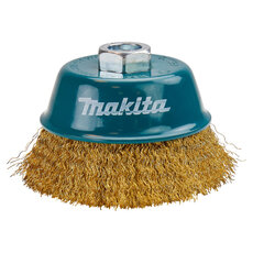 Oceľové drôtené kefy, zvislé - zvlnené - mosadzné - vnútorné závity M14 Makita D-39805
