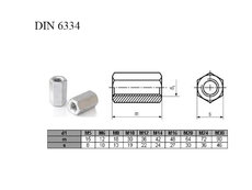 Mat DIN 6334 M24x72 ZB