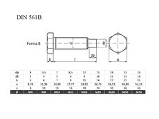 Skr.6HR DIN 561B s čípkom 8.8 ZB M10x035