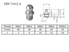 Maznicka priama 180° ZB M16x1,50 DIN 71412A