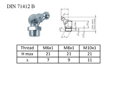 Maznicka gulova 45° ZB R1/8 DIN 71412B