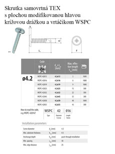 Skr.tex 4,2x19 WSPC plocha hlava